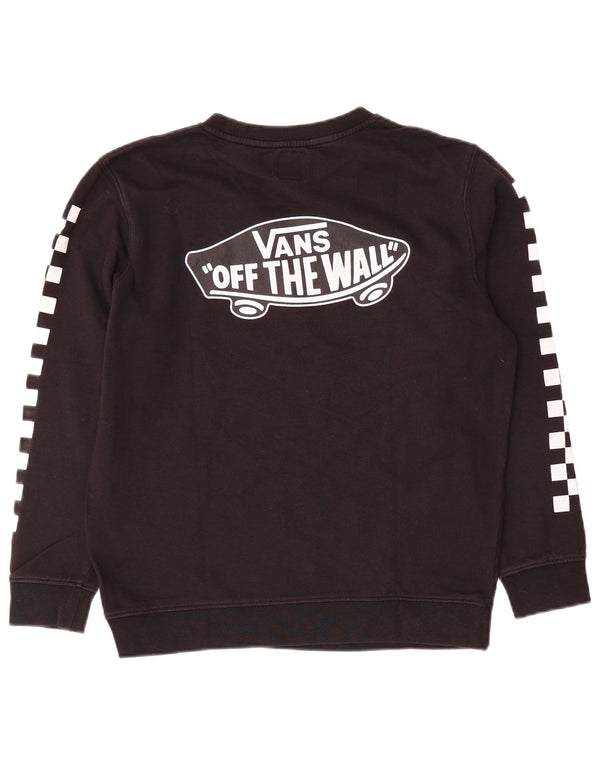 Vans Dame Grafisk Sweatshirt Jumper UK 16 Stor Sort Bomuld
