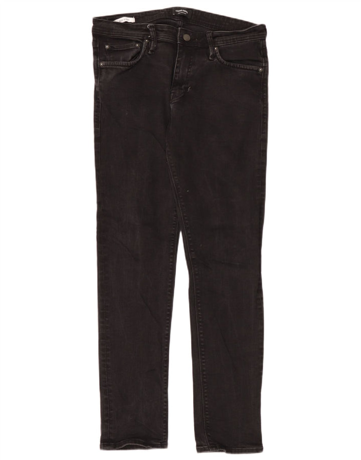 Jack & Jones Herre GLENN Slim Jeans W33 L32 Sort Bomuld