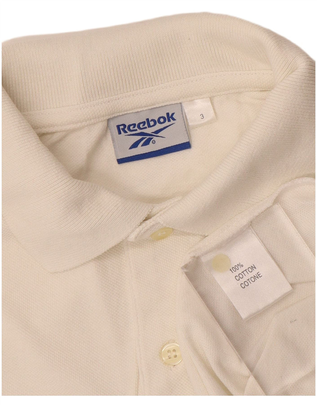 REEBOK Herre poloshirt Medium hvid bomuld