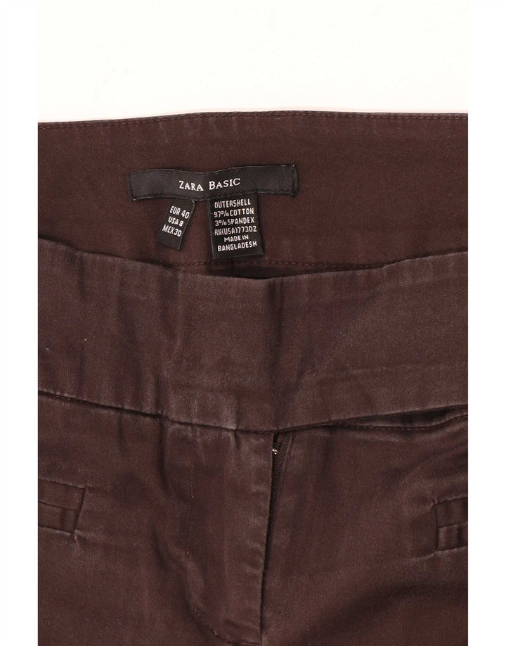 Zara Dame Bootcut Casual Bukser EU 40 Medium W30 L27 Brun Bomuld