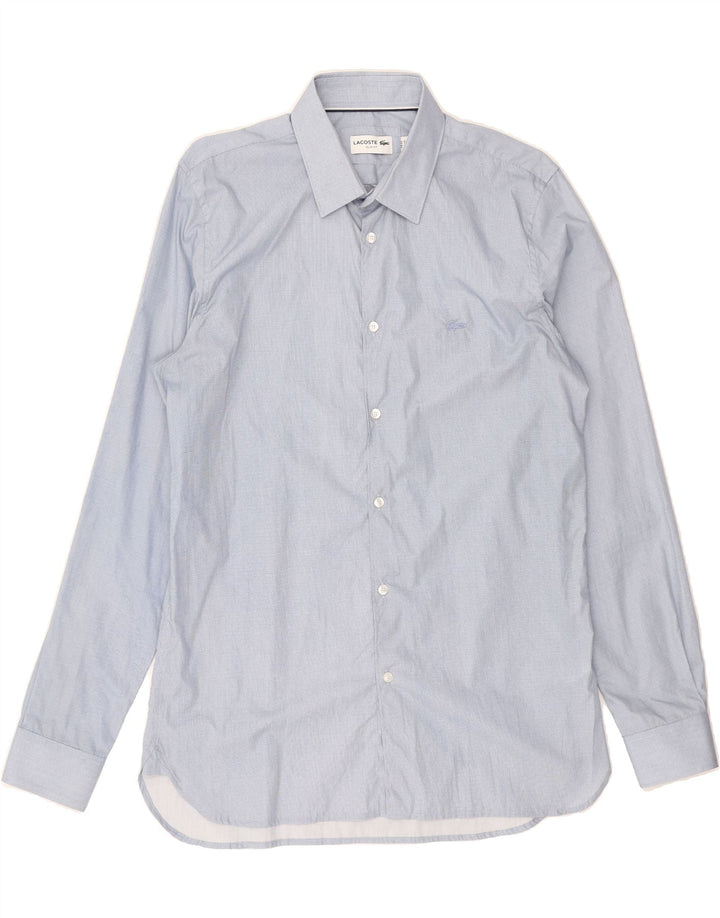 LACOSTE Mens Slim Fit Shirt Size 41 Large Blue Cotton Vintage Lacoste and Second-Hand Lacoste from Messina Hembry 