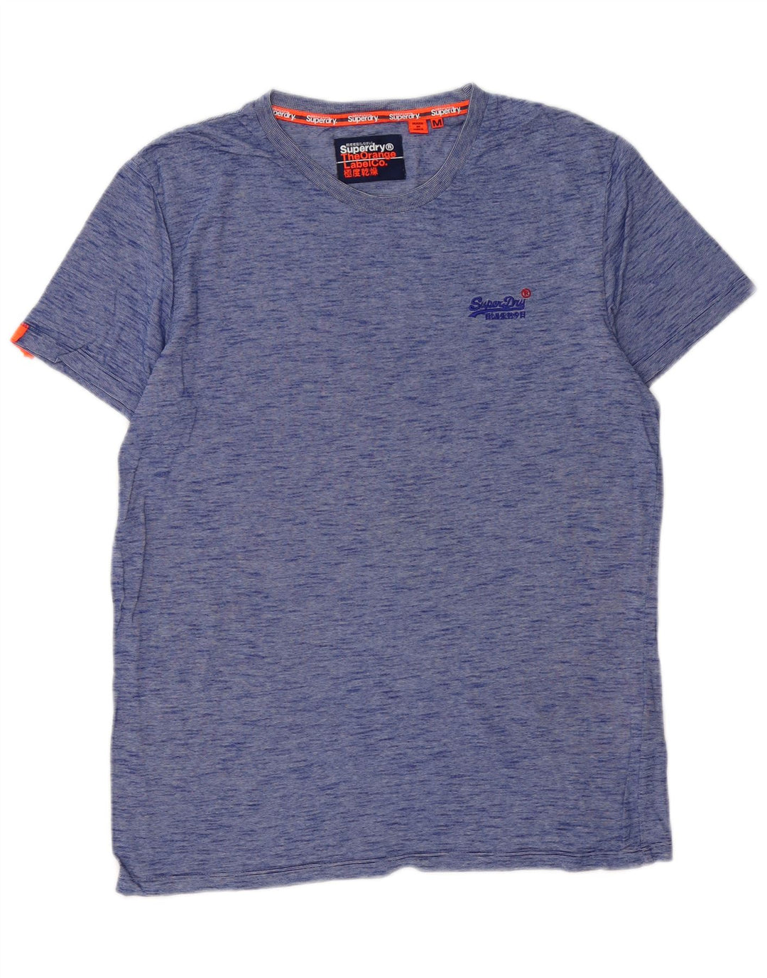 SUPERDRY Herre T-shirt Top Medium Blue Flecked Bomuld