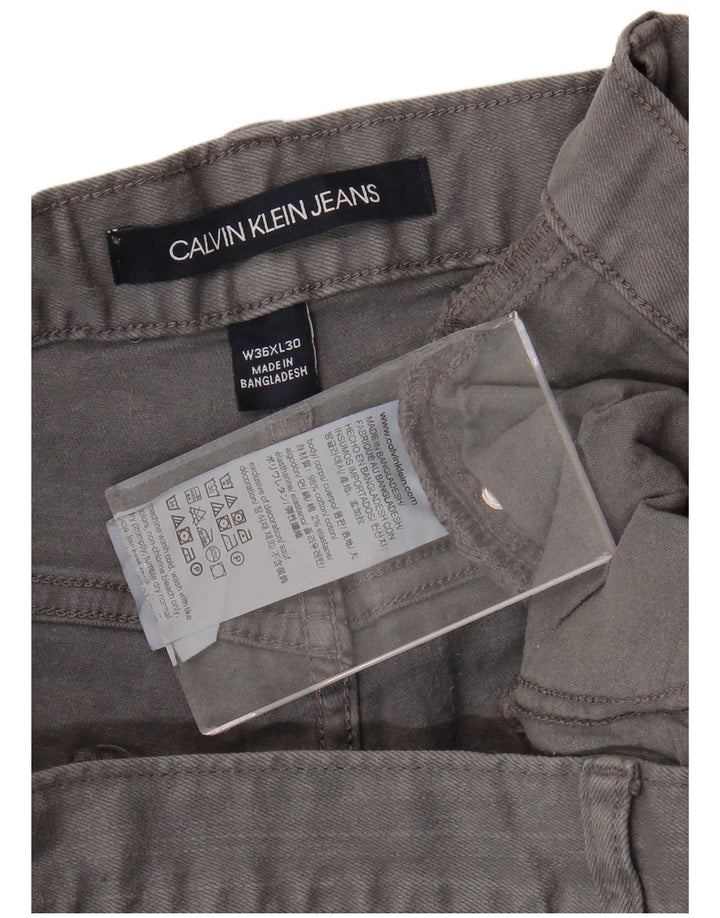 CALVIN KLEIN Straight jeans til mænd W36 L30 Grå bomuld