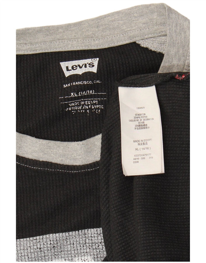 Levi's Boys Grafisk Top Langærmet 14-15 år XL Sort Colourblock Bomuld