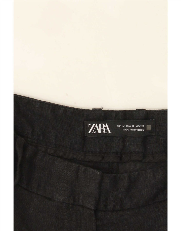 Zara kvinders højtaljede chinoshorts Medium W28 Sort