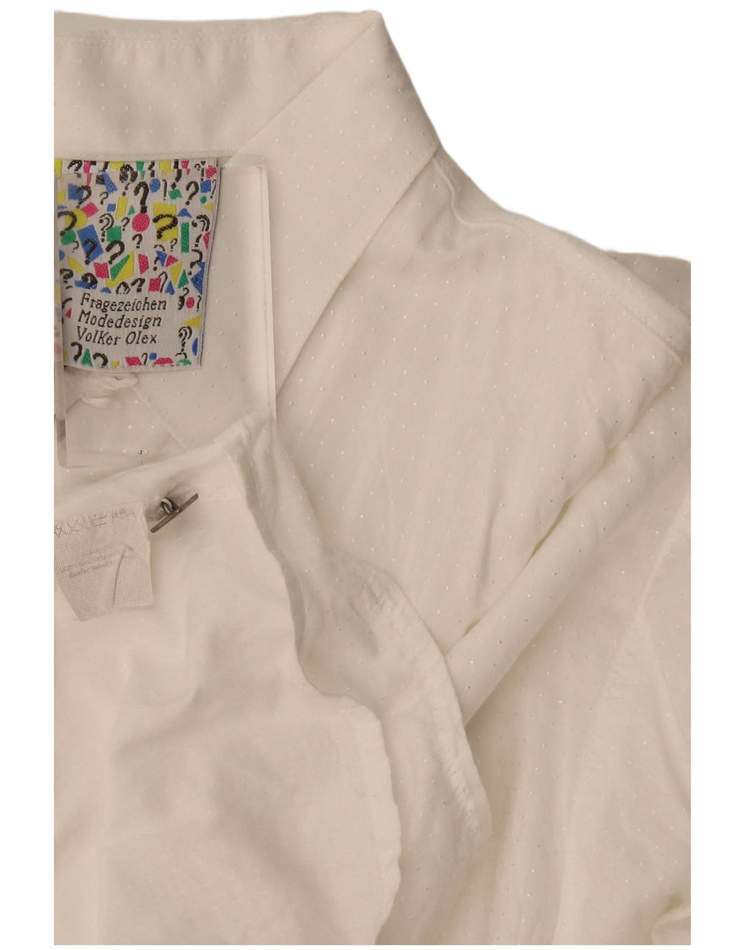 Vintage Herre Pullover Shirt Stor Hvid Plettet