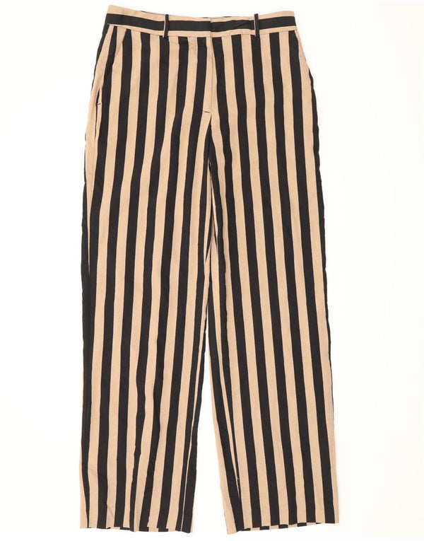 Zara Dame Højtaljede Lige Chinobukser Medium W28 L32 Beige Stribet