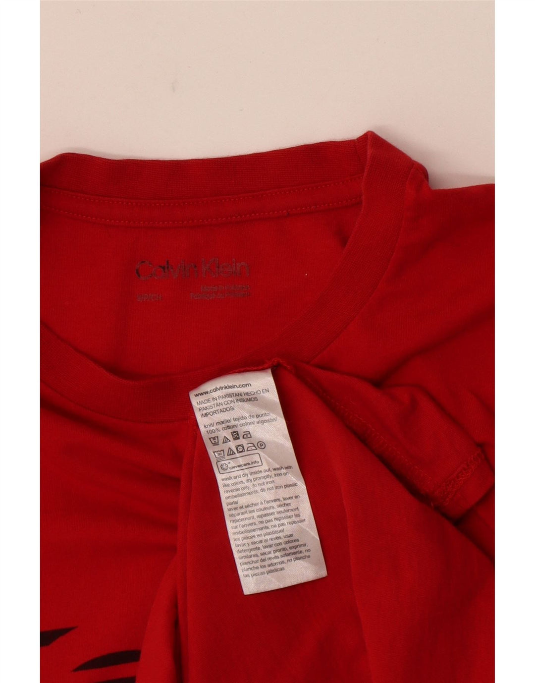 Calvin Klein Herre grafisk T-shirt Top Lille rød bomuld