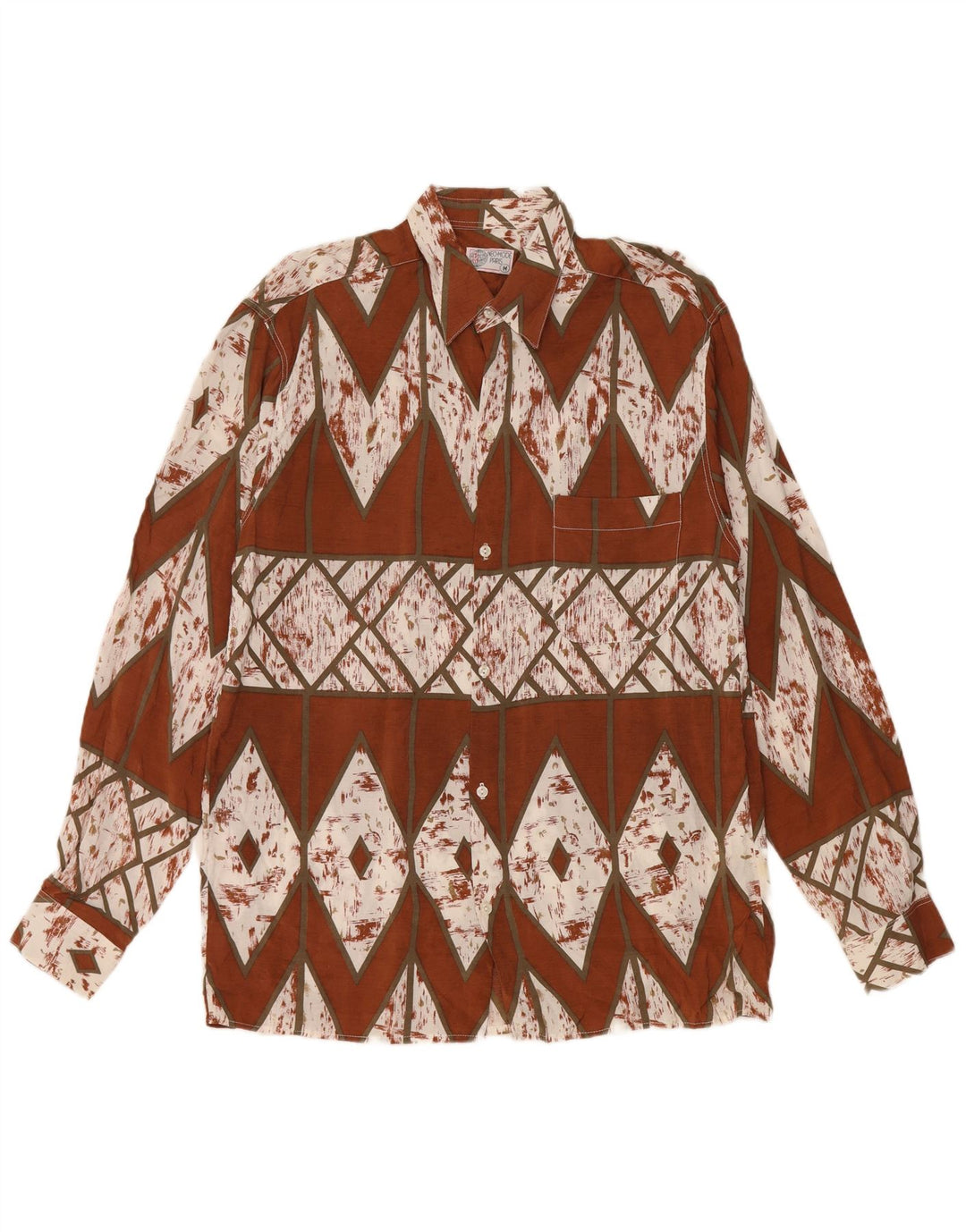 Vintage herreskjorte medium brun geometrisk