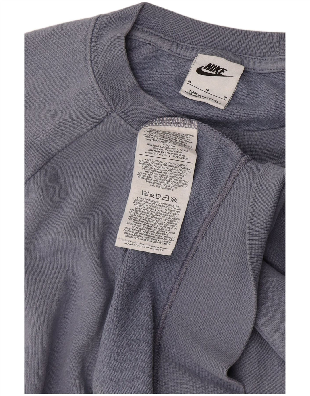 NIKE Sweatshirt Jumper UK 14 Medium Blue Bomuld