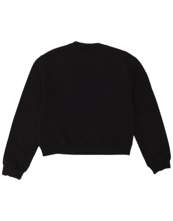 Moschino Dame Oversized Sweatshirt Jumper UK 6 XS Sort Bomuld