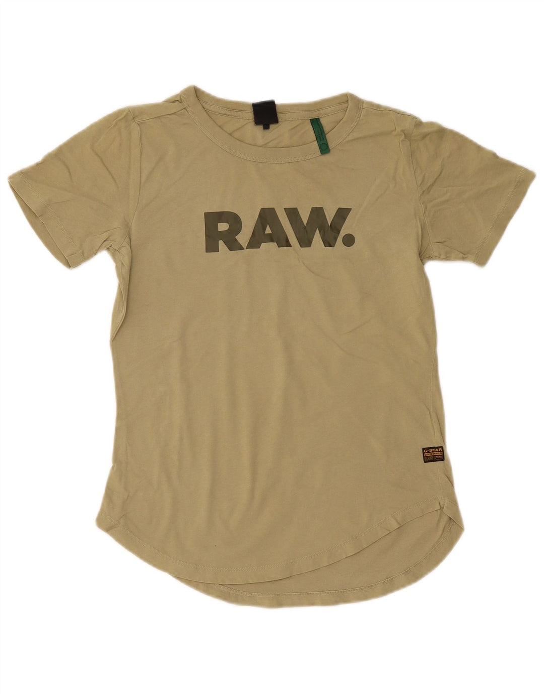 G-STAR Grafisk T-shirt top til kvinder UK 12 Medium Khaki Bomuld