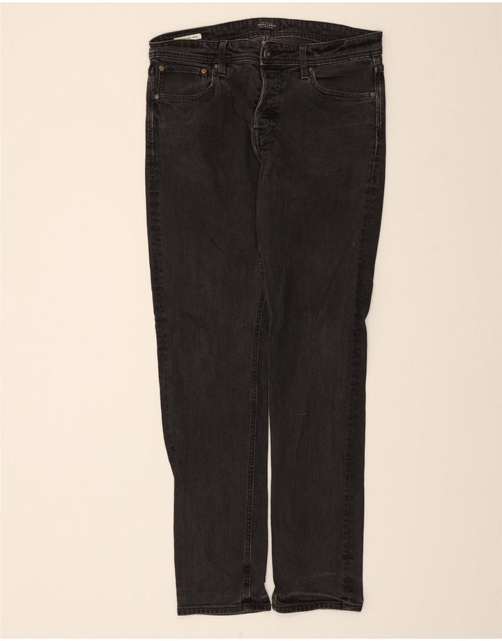 JACK & JONES Mens Mike Straight Jeans W32 L34 Black Cotton Vintage Jack & Jones and Second-Hand Jack & Jones from Messina Hembry 