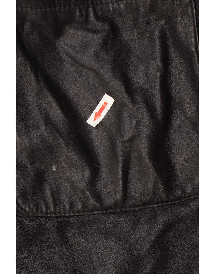 Vintage læderjakke til kvinder UK 12 Medium Black