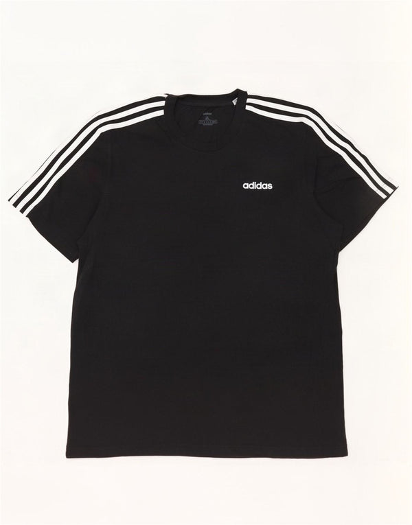 Adidas Herre T-Shirt Top XL Sort Bomuld