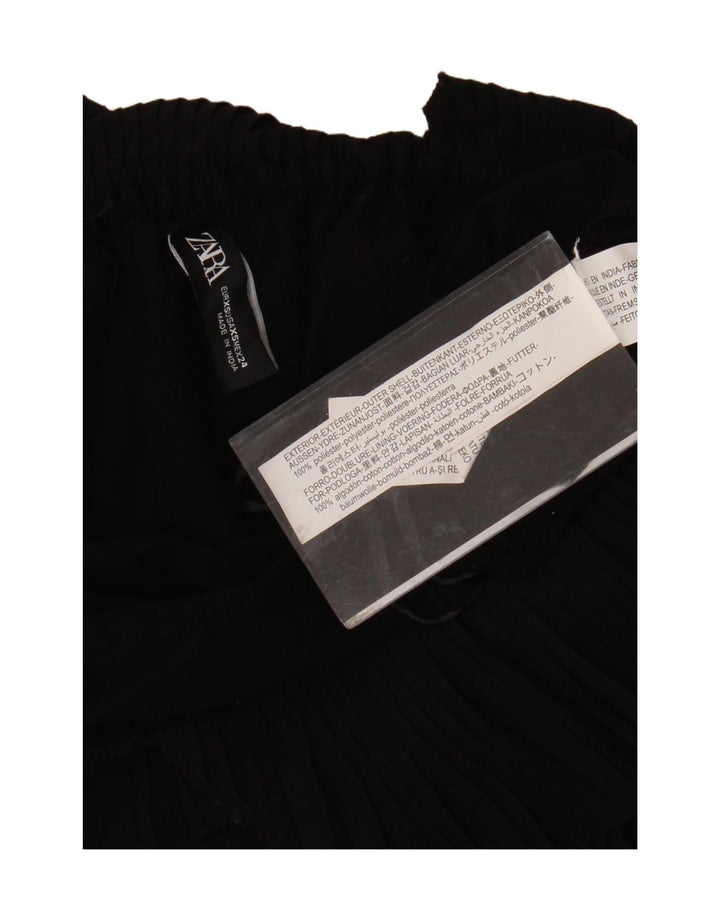 ZARA Womens Crop Halter Top UK 4 XS Black Polyester