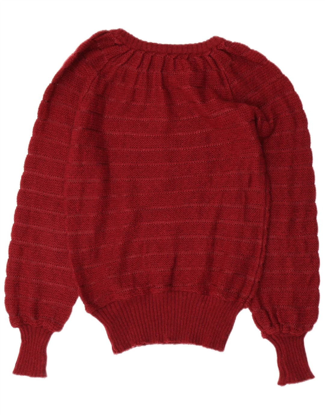 VINTAGE Dame Boat Neck Jumper Sweater UK 12 Medium Maroon