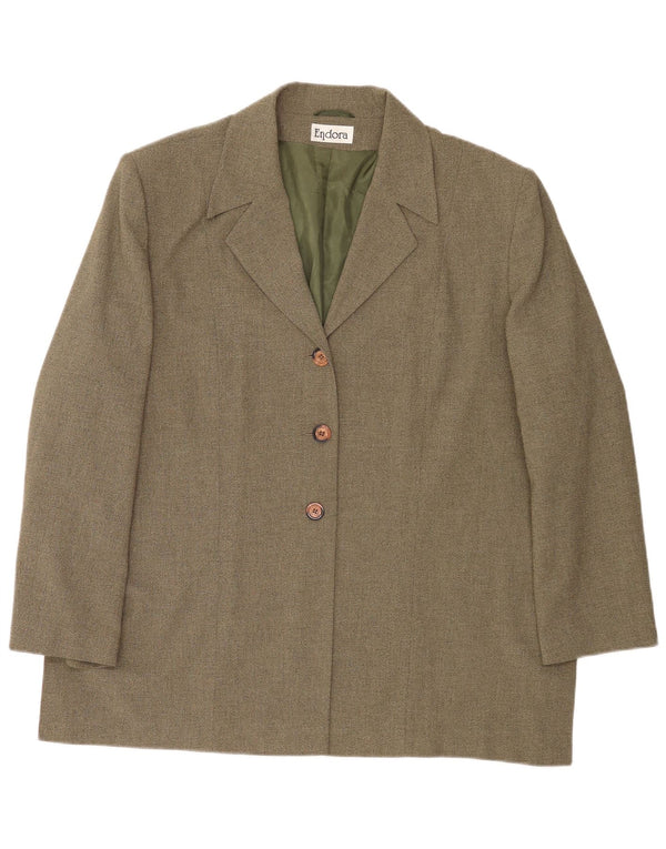 Endora Dame 3-knaps blazerjakke UK 20 2XL Khaki Polyester