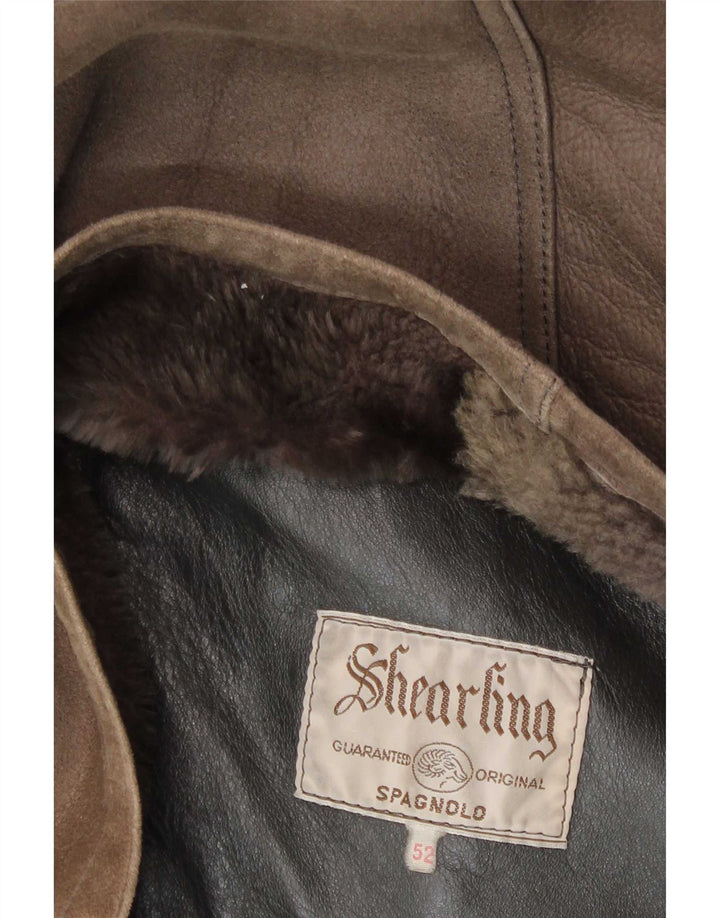 Vintage Herre Shearling Jacket IT 52 XL Brun