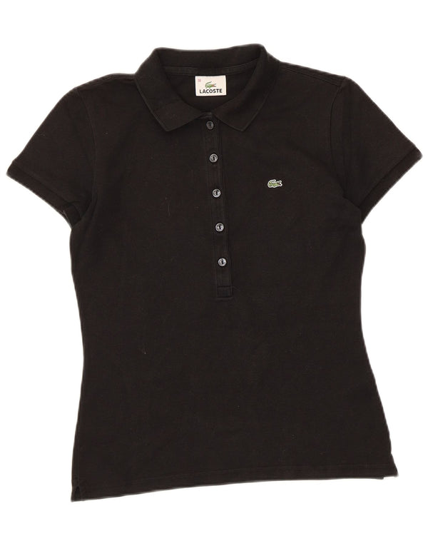 Lacoste Womens Polo Shirt Size 38 Medium Black Cotton