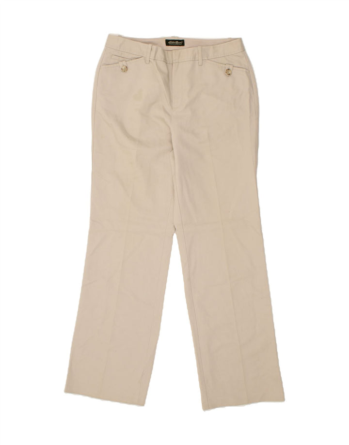 EDDIE BAUER Womens Straight Casual Trousers US 10 Medium W32 L31 Beige Vintage Eddie Bauer and Second-Hand Eddie Bauer from Messina Hembry 