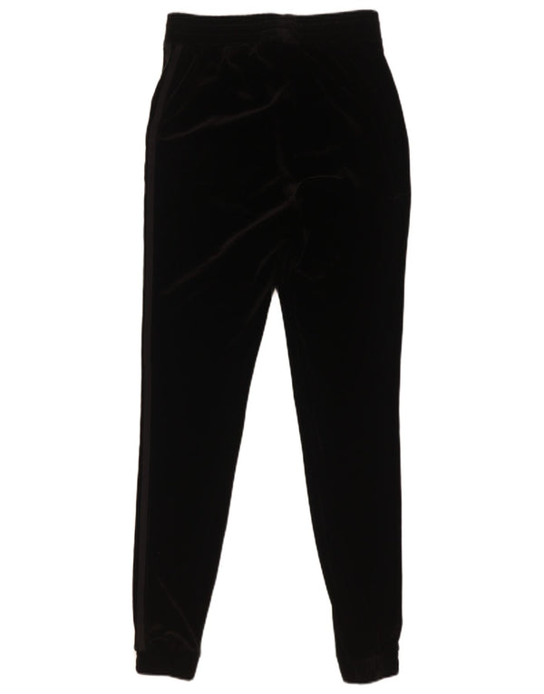 Adidas Dame Velour Træningsdragt Bukser Joggers UK 6 XS Sort Polyester