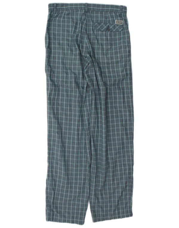 Vintage Herre-Pegged Chino-bukser W29 L31 blå ternet polyester