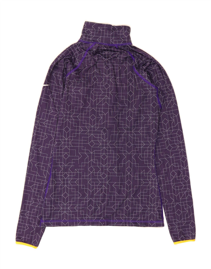 NIKE Womens Zip Neck Pullover Tracksuit Top UK 10 Small Purple Geometric Vintage Nike and Second-Hand Nike from Messina Hembry 
