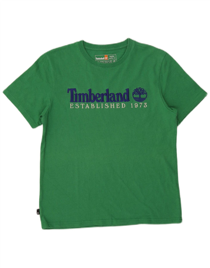 Timberland Herre Regular Fit grafisk T-shirt top mellemgrøn bomuld