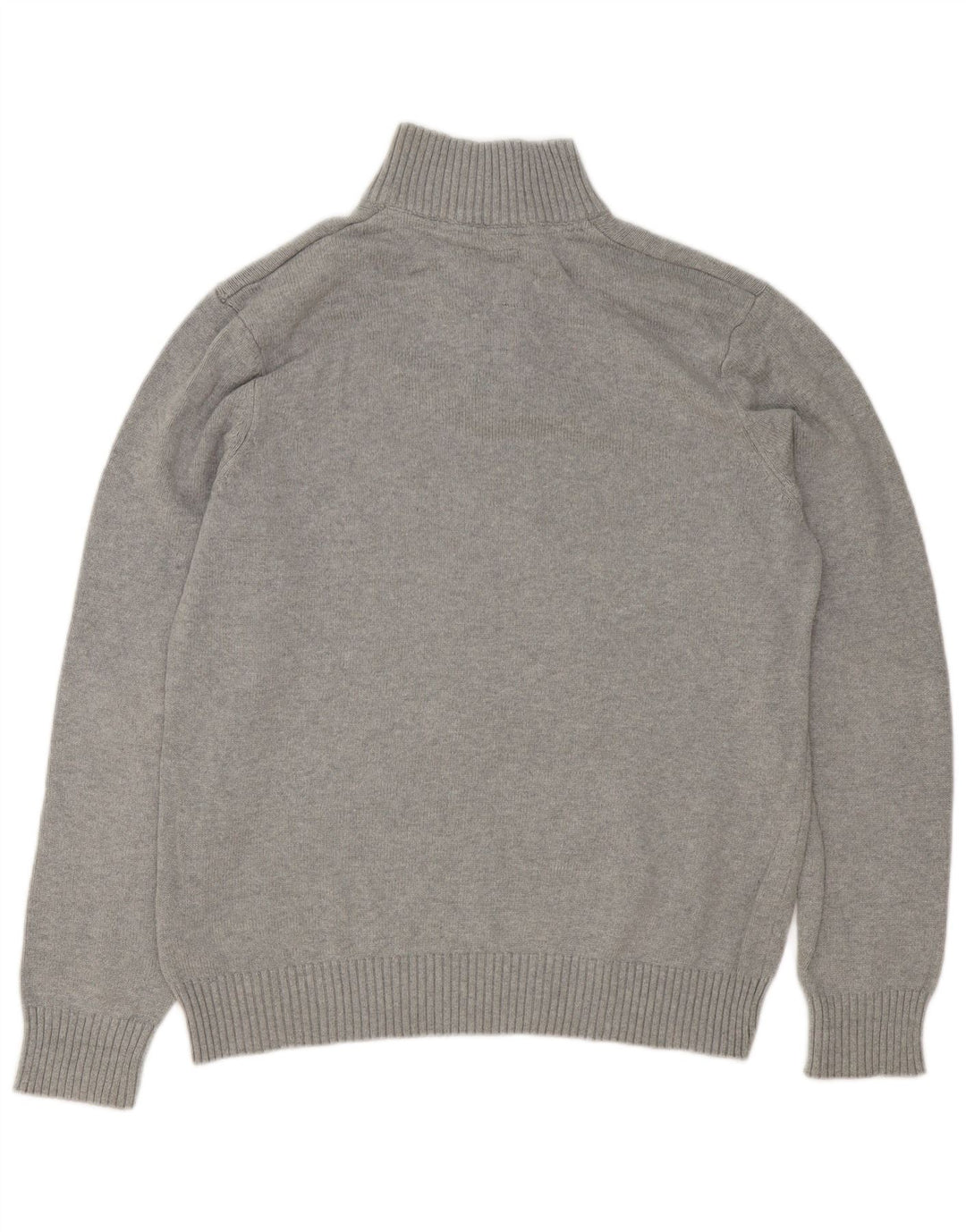 Besætningstøj Herre Button Neck Jumper Sweater Stor Grå Bomuld