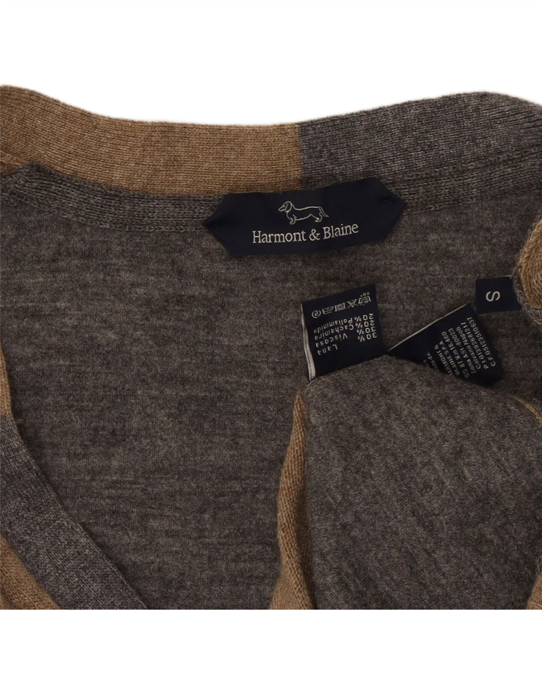 HARMONT & BLAINE cardigan sweater til kvinder UK 10 Lille brun farveblok
