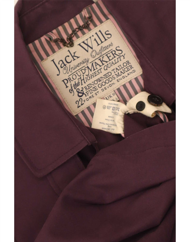 Jack Wills Dame Trench Coat UK 10 Lille rødbrun bomuld