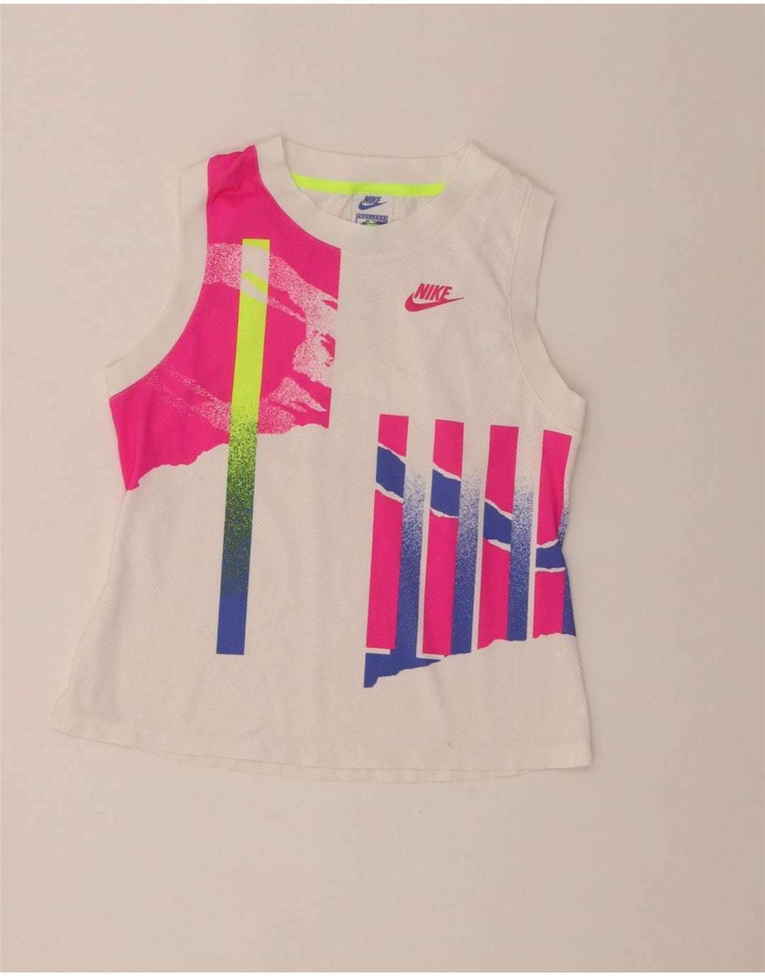 Nike Dame Standard Fit Grafisk Vest Top UK 12 Medium White