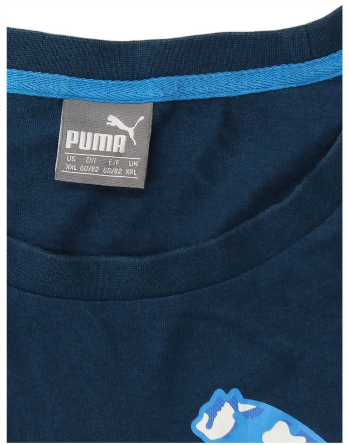 PUMA Grafisk T-shirt top til mænd 2XL marineblå