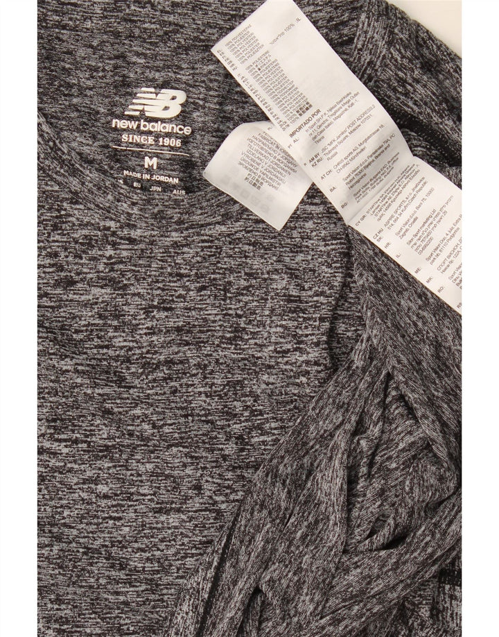 New Balance Herre T-Shirt Top Medium Grey Flecked Polyester