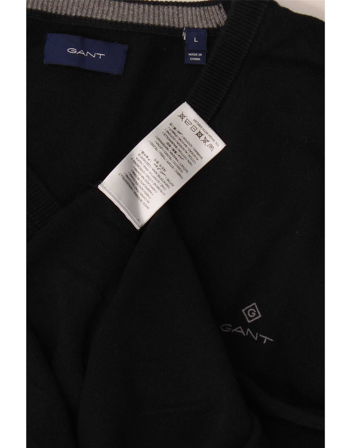 Gant Herre V-hals sweater Stor marineblå bomuld