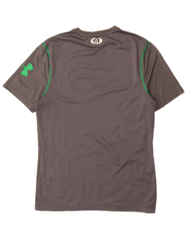 Under Armour Herre Heat Gear T-Shirt Top Medium Grå Geometrisk Polyester