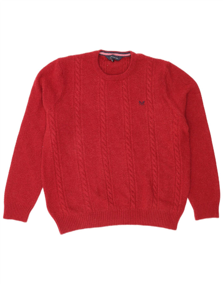 Besætningstøj Herrehalstrøje Sweater Stor rød lammeuld