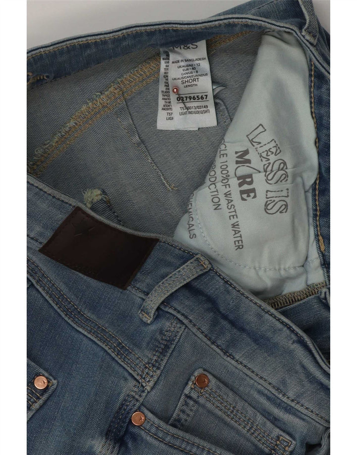 Marks & Spencer Dame Magic Crop Straight Jeans UK 12 Medium W30 L26 Blue