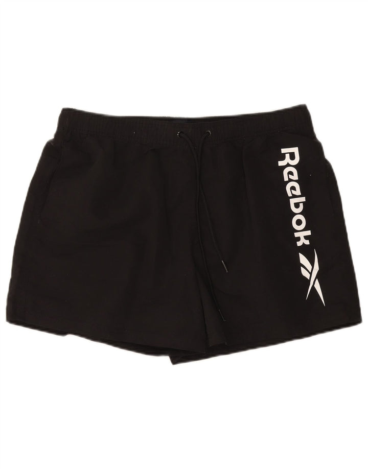 Reebok Herre grafiske sportsshorts store sorte polyester