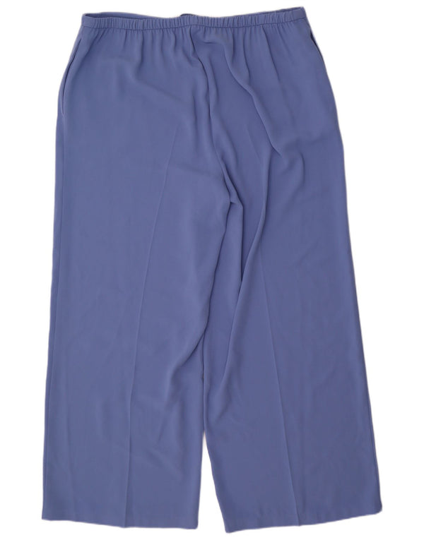 Marks & Spencer Kvinder Casual Bukser med høj talje UK 20 2XL W40 L29 Blå