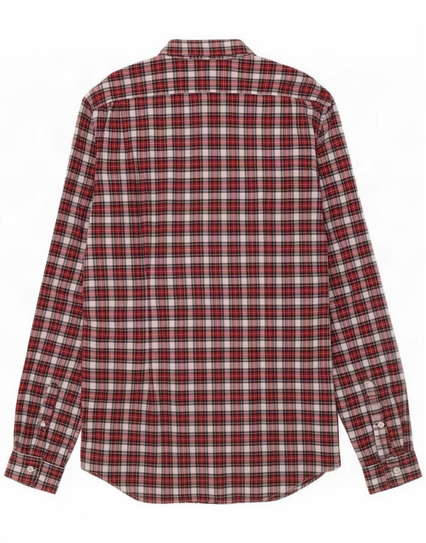 Paul Smith Slim Fit-skjorte til mænd XL Rød Plaid Bomuld