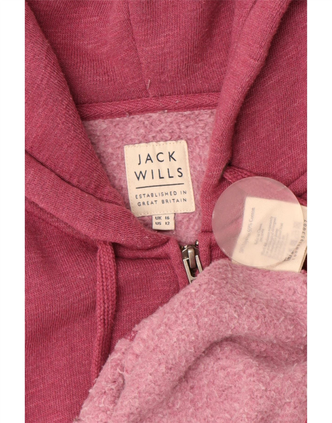 JACK WILLS Dame-hættetrøje Sweater UK 16 Large Bourgogne Flecked