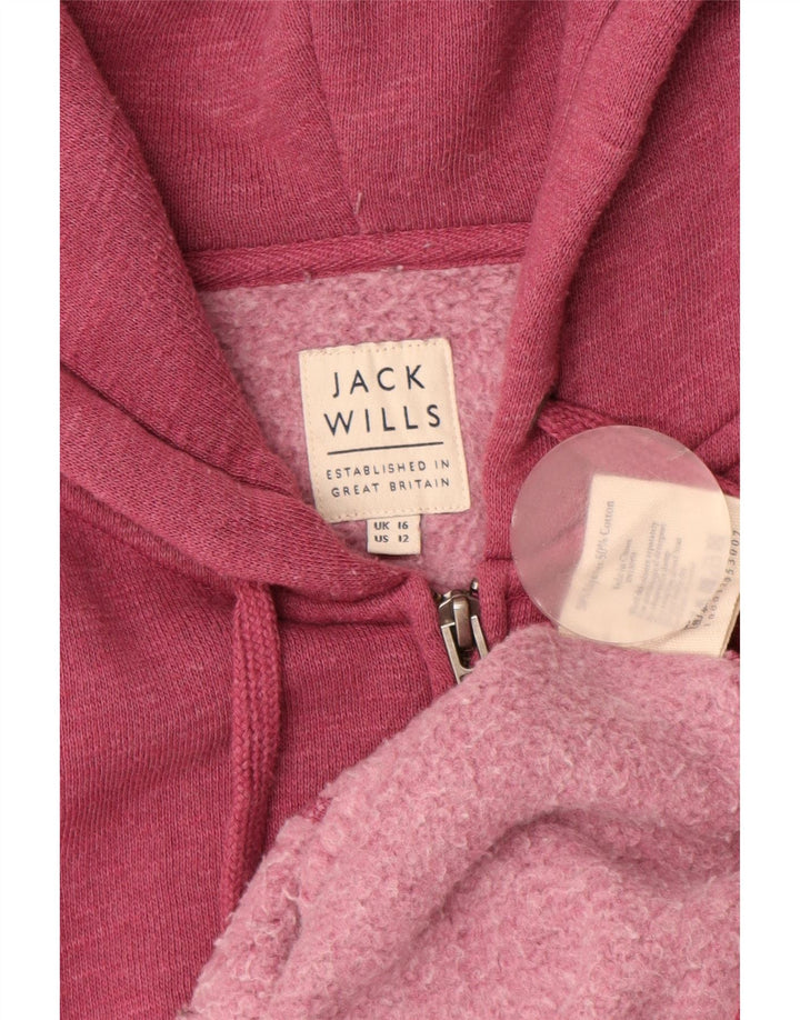 JACK WILLS Dame-hættetrøje Sweater UK 16 Large Bourgogne Flecked