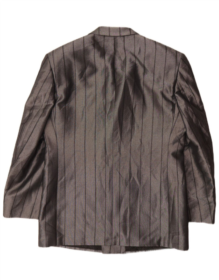 Vintage blazerjakke til mænd UK 38 mellemgrå stribet polyester