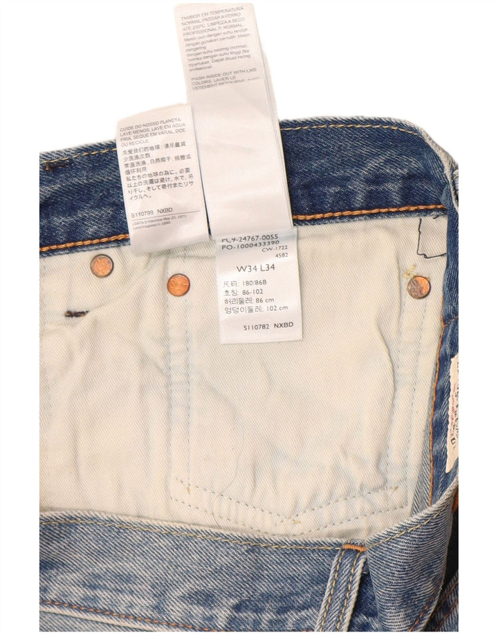 Levi's Herre 551 lige jeans W34 L32 blå bomuld