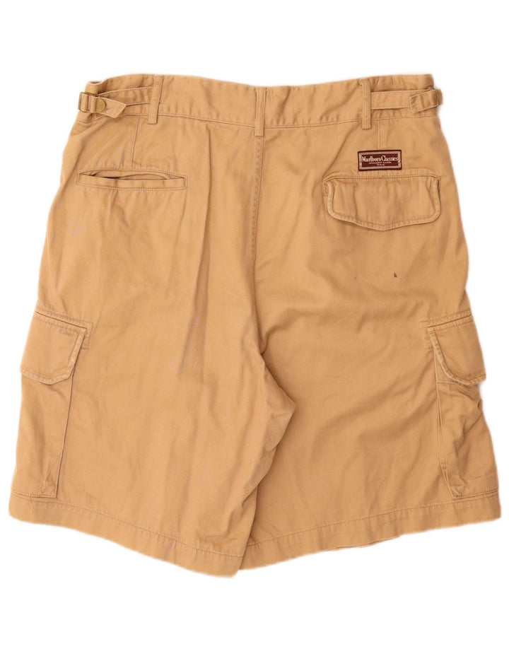 Marlboro Classics Herre Pegged Cargo Shorts EU 52 XL W32 Beige Bomuld