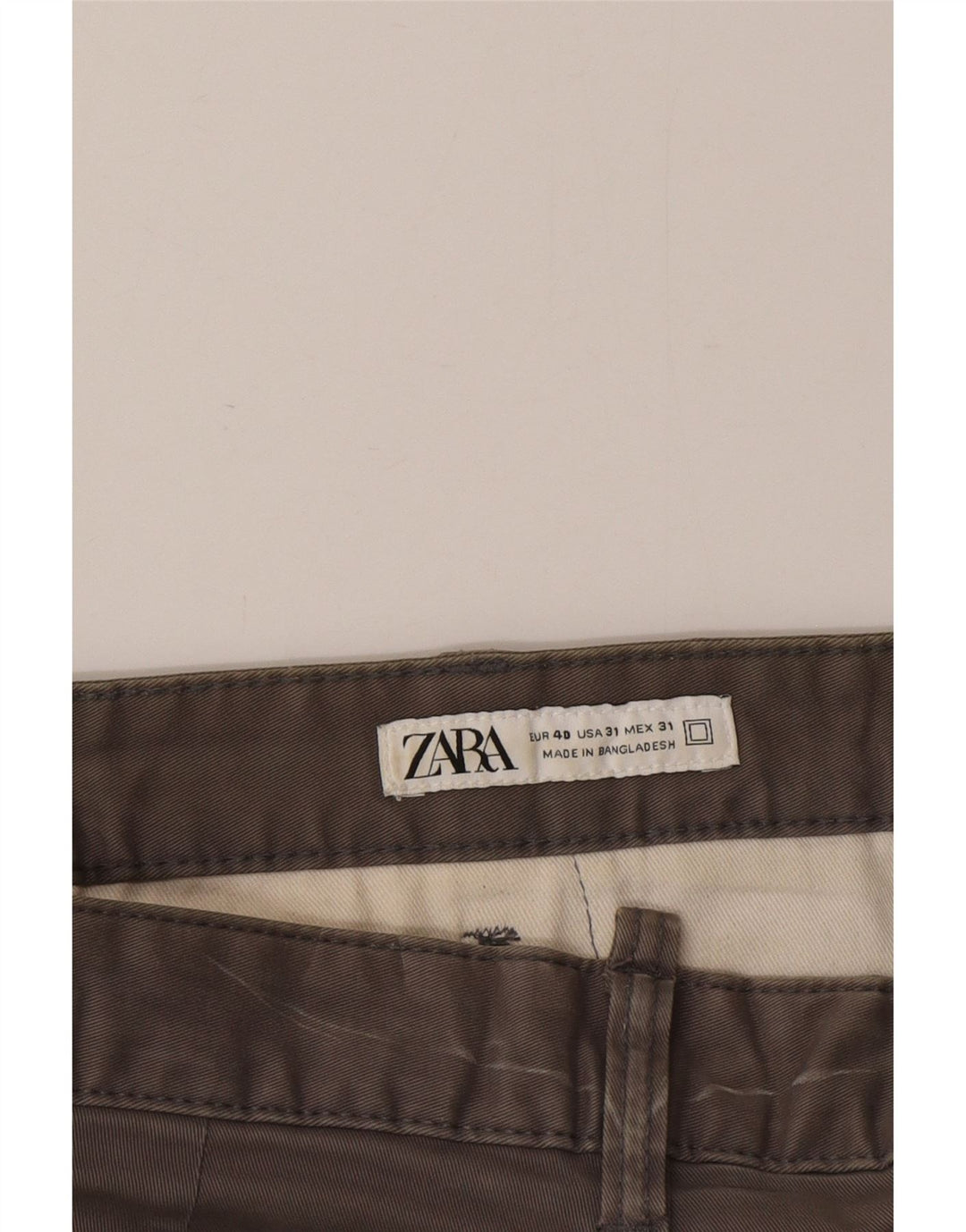 Zara Herre Chino Shorts EU 40 Medium W31 Grå