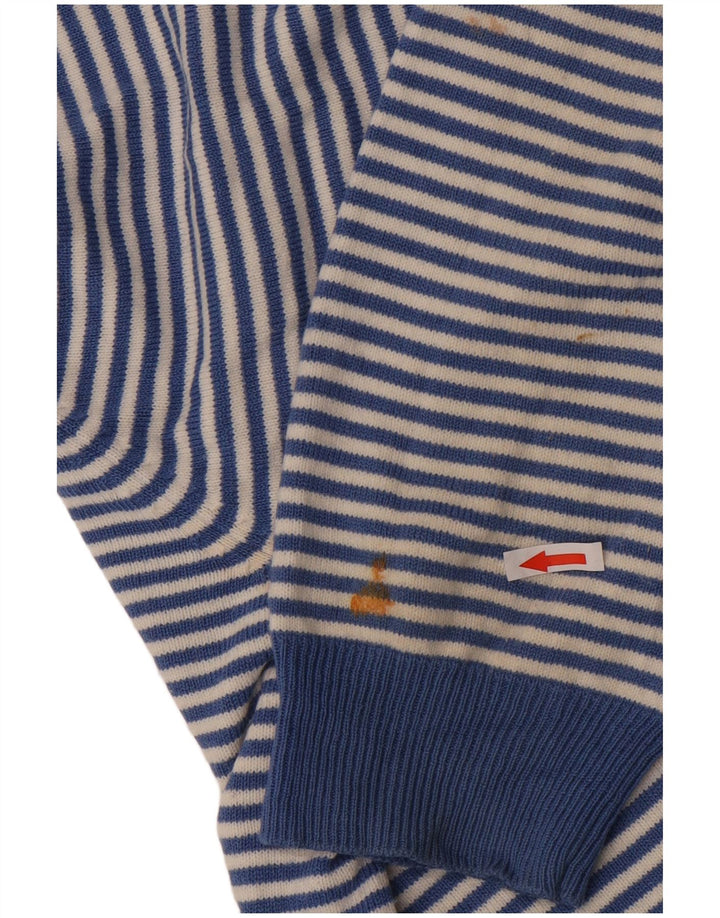 Marks & Spencer Herre Blue Harbor Crew Neck Jumper Sweater XL Blå Stribet