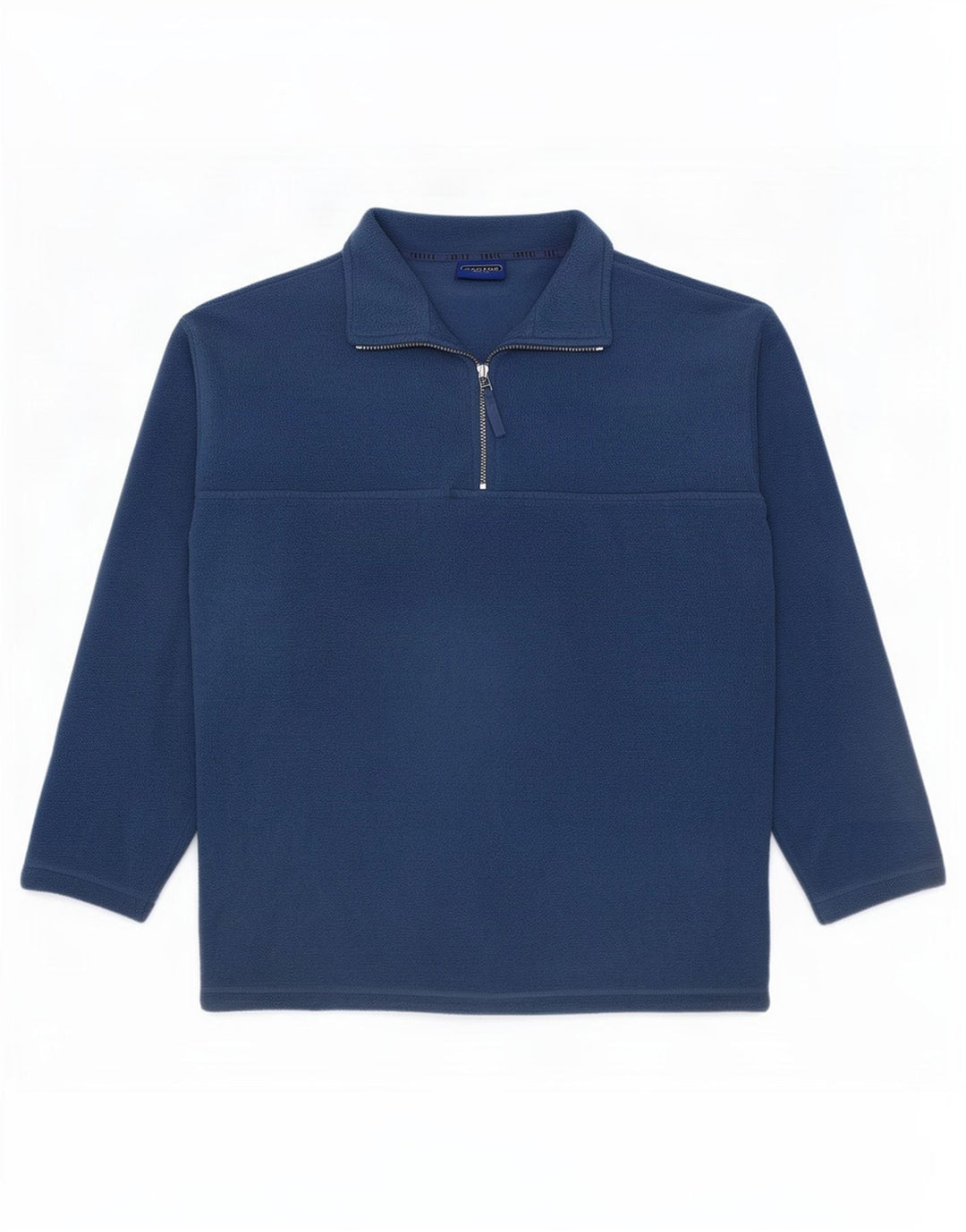 Vintage fleecetrøje med lynlås til mænd mellemblå polyester